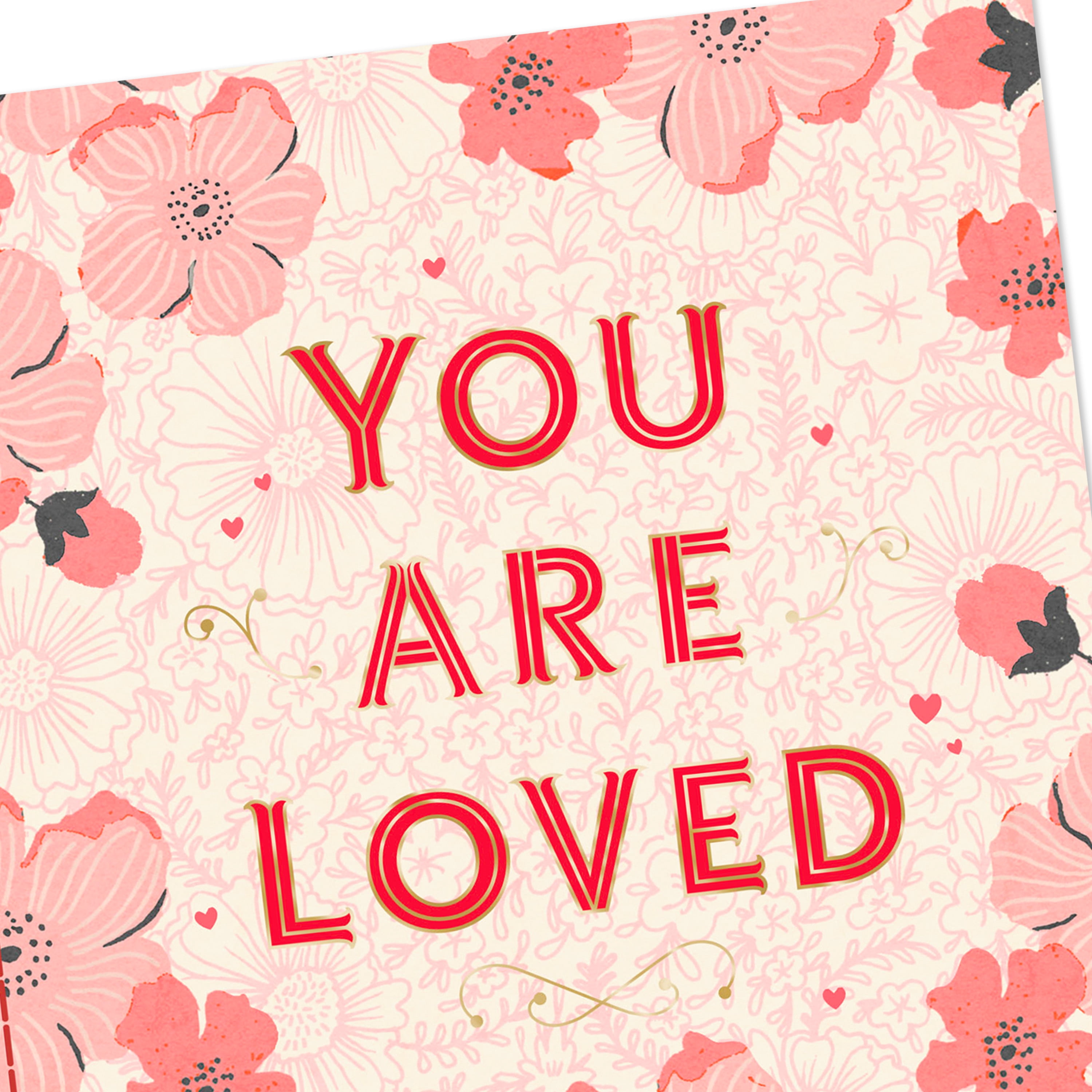 Hallmark Valentine's Day Greeting Card (You Are Loved Pink Flowers)