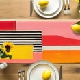 thumbnail image 4 of Table Runner Abstract Pink Orange Yellow Table Decoration for Kitchen Dinning Painting Modern Art Table Decoration for Indoor Outdoor Party Wedding Decor 13x90inch, 4 of 7