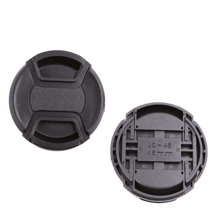 Foto&Tech 2 Pieces Center Pinch Snap-On Front Lens Cap Cover with Anti Lost String Compatible with Nikon Sony Fujifilm Pentax Panasonic Olympus Other DSLR Camera Lens (46mm)