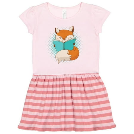 

Inktastic Librarian Gift Book Lover Fox Reading Gift Toddler Girl Dress