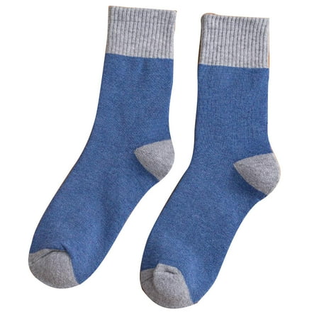 

Men Winter Thicken Faux Wool Crew Socks Solid Color Thermal Warm Knit Hosiery