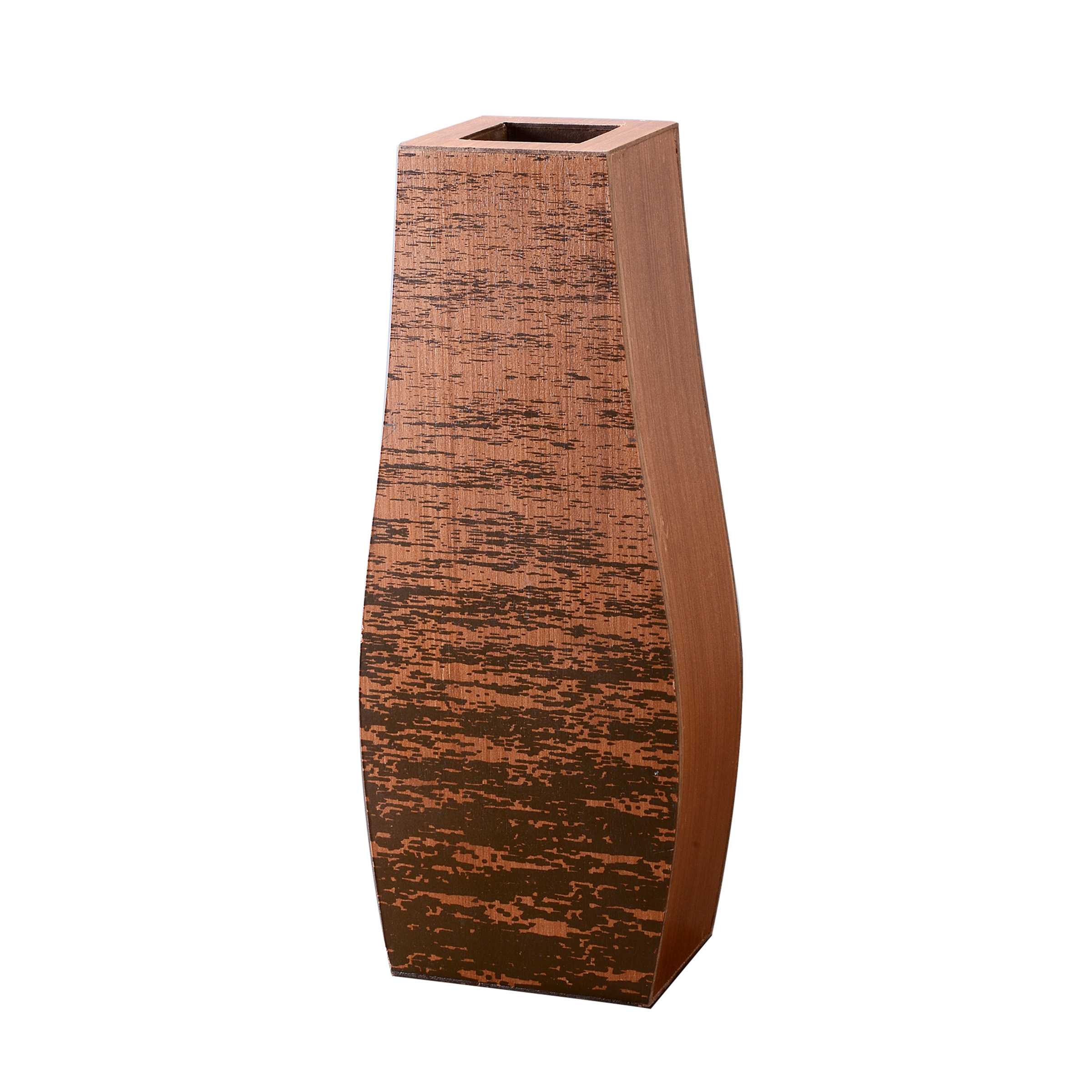 Villacera Mango Wood 20" Bottle Floor Vase Square Base for Decorative