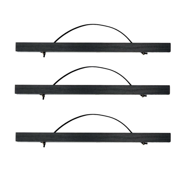 3 Uds Marco Magnético De Madera Foto Póster Pintura Suspensión 21cm Negro