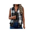 thumbnail image 3 of Zynoxe Women's Plaid Vests With Side Pockets Fashion Zip Up Vests for Women Classic Stand Collar Sleeveles Jackets Soft Lightweight Fall Winter Casual Gilet Jacket S, 3 of 7