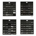 thumbnail image 2 of Juego de 30 pares de pendientes de moda con diseño geométrico de perlas y flores con múltiples elementos y orejas de diamantes cuadrados de aleación, buen material, embalaje elegante, 2 of 6