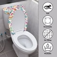 thumbnail image 3 of HELLHERO Butterfly and Floral Pattern Comfortable and Practical 2 Pack Toilet Lid Seat Cover Set, Elastic Bottom Polyester Fabric Toilet Lid Seat Cover, 3 of 7