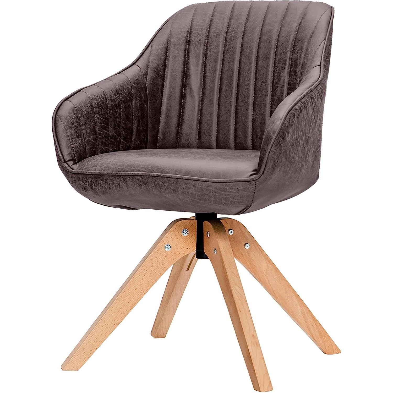 WBTAYB Swivel Accent Chair for Desk Armchair Without Wheel, Leathaire