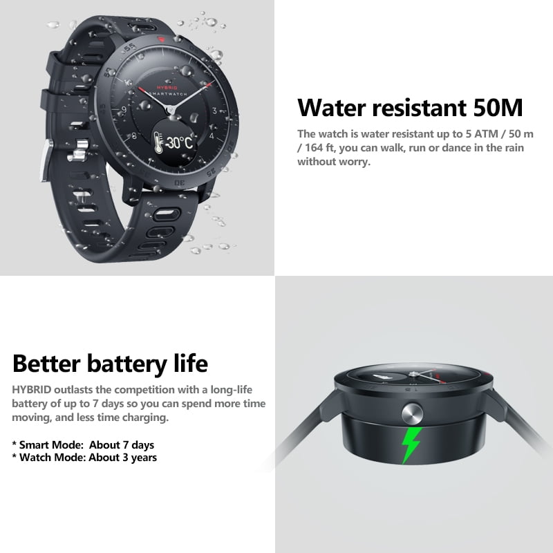 Zeblaze Hybrid Smartwatch Heart Rate Blood Pressure Monitor Smart Watch Exercise Tracking Sleep Tracking for Android iOS blue Walmart