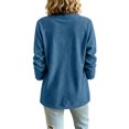 thumbnail image 4 of Classic Denim Cardigan for Women, Long Sleeve Open Front Jean Jacket - Casual Loose Fit Lightweight Shirt Coat for Spring Fall Layering Blue XXL, 4 of 6