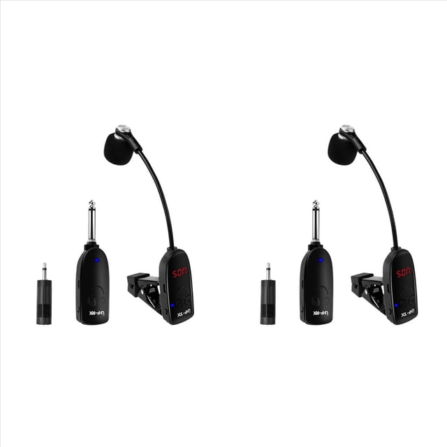 2X Instrumentos Inalámbricos UHF Micrófono de Saxofón Transmisor Receptor Inalámbrico Alcance de 50 M Plug y Play Saxofón