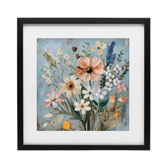 Stupell Industries Wildflower Mix Spring Bouquet Black Framed Print Under Glass, design by Creative Studio
