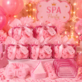 thumbnail image 6 of 6Set Pink Spa Party Favor Set, Spa Headbands, Velvet Scrunchies, Makeup Remover Wipes, Cosmetic Bags, Trip Gifts, for Slumber Supplies for Girls Weekend Makeover, 6 of 7