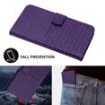 thumbnail image 5 of Dteck for Apple iPhone 15 Pro Max Slim Case, Shockproof Premium PU Leather Wallet Flip Hand Strap Lanyard Case with Credit Card Holder Women RFID Blocking Protective Purse Phone Cover, purple, 5 of 7