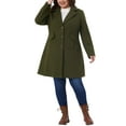 thumbnail image 3 of Agnes Orinda Women's Plus Size Winter Coats Notch Lapel Single Breasted Jacket Trendy Dressy Mid Length Pea Coat with Pocket 2025 1X Army Green, 3 of 7