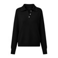 thumbnail image 3 of Kukoosong Women's Golf Polo Shirt, Women Polo Shirt Winter Long Sleeve Knitted Outerwear Casual Collar Sweater, 3 of 4