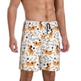 thumbnail image 2 of Tideii Cute Dog Print Men's Short Pajama Pants, Elastic Pocket Summer Pajama Pants Sleepwear, Lounge Pants-4X-Large, 2 of 6