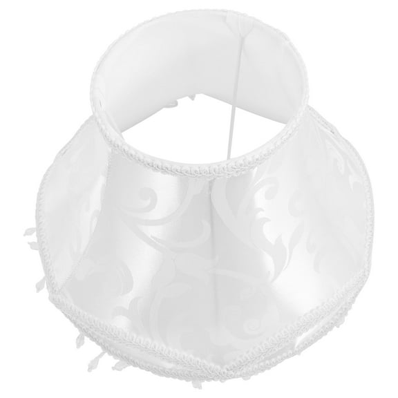 Supvox White Scallop Bell Lamp Shade with Tassel Trim for Home Lamps