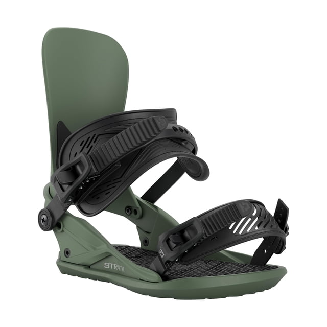 Fijaciones de snowboard Union Strata para hombre, color verde oliva, talla M