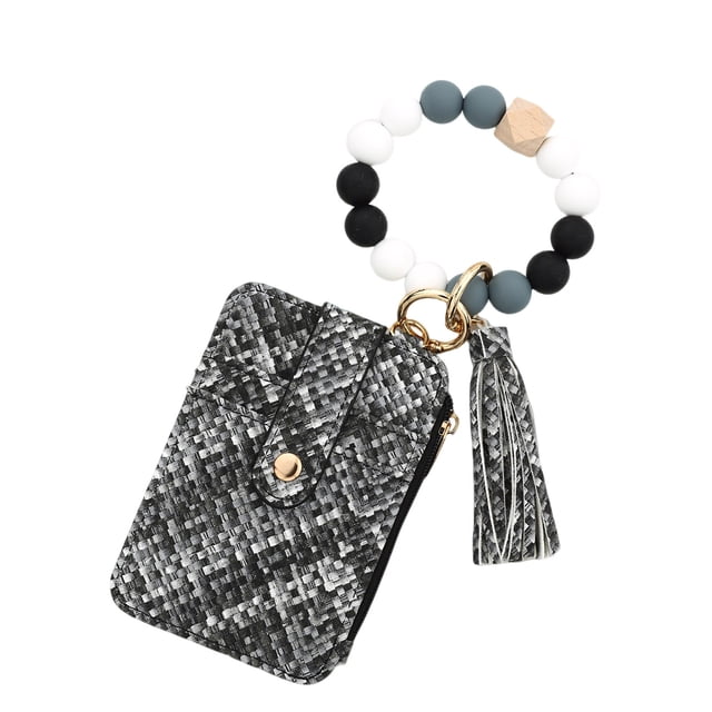 Credit Card Wallet,Leather Wallet and Keychain Combo - Compact Card Holder with Keyring for Daily Use