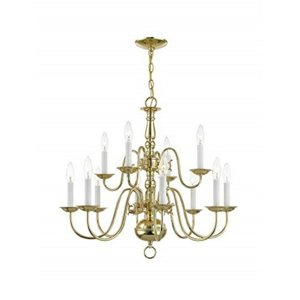 Livex Lighting 5012 02 Williamsburg 12 Light Two Tier 8 4 Polished Brass Chandelier Com Livex Lighting 5012 02 Williamsburg 12, Williamsburg Style Brass Chandeliers