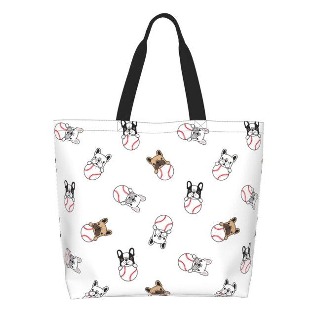 Easygdp Bbaseball Dog Bolsas Tote para Mujer, Bolsos de Hombro para Viaje, Bolsos de Mano de Gran Capacidad para Compras y Trabajo