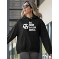 thumbnail image 3 of Eat Sleep Soccer Repeat Tstars Hoodie - Sporty Women's Soccer Apparel - Perfect Birthday Gift for Soccer Moms and Fans - Casual Sports Hoodie for Soccer Lovers, 3 of 7