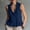 Navy, variant on Womens V Neck Ruffle Tunic Top Loose Fit Tank Top for Casual Wear Light Workouts & Inspired Dressy Styles Black L(L)