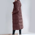 thumbnail image 4 of JGGSPWM Women's Fashion Hooded Quilted Long Puffer Jacket Waterproof Winter Maxi Parka Thick Warm Insulated Coat Coffee 4XL, 4 of 4