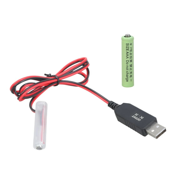COOLHOOD USB 3A Battery Eliminators Replace Kits 5V to 3V Power Supply Converters 2 3A Connectings Cable (2AAA-3V)