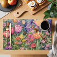 thumbnail image 2 of Country Floral Art Placemats Set of 1, Watercolor Colorful Flowers Plant Non-Slip Place Mats Washable Table Mats for Kitchen Dining Table Decorations Indoor/Outdoor, 2 of 9
