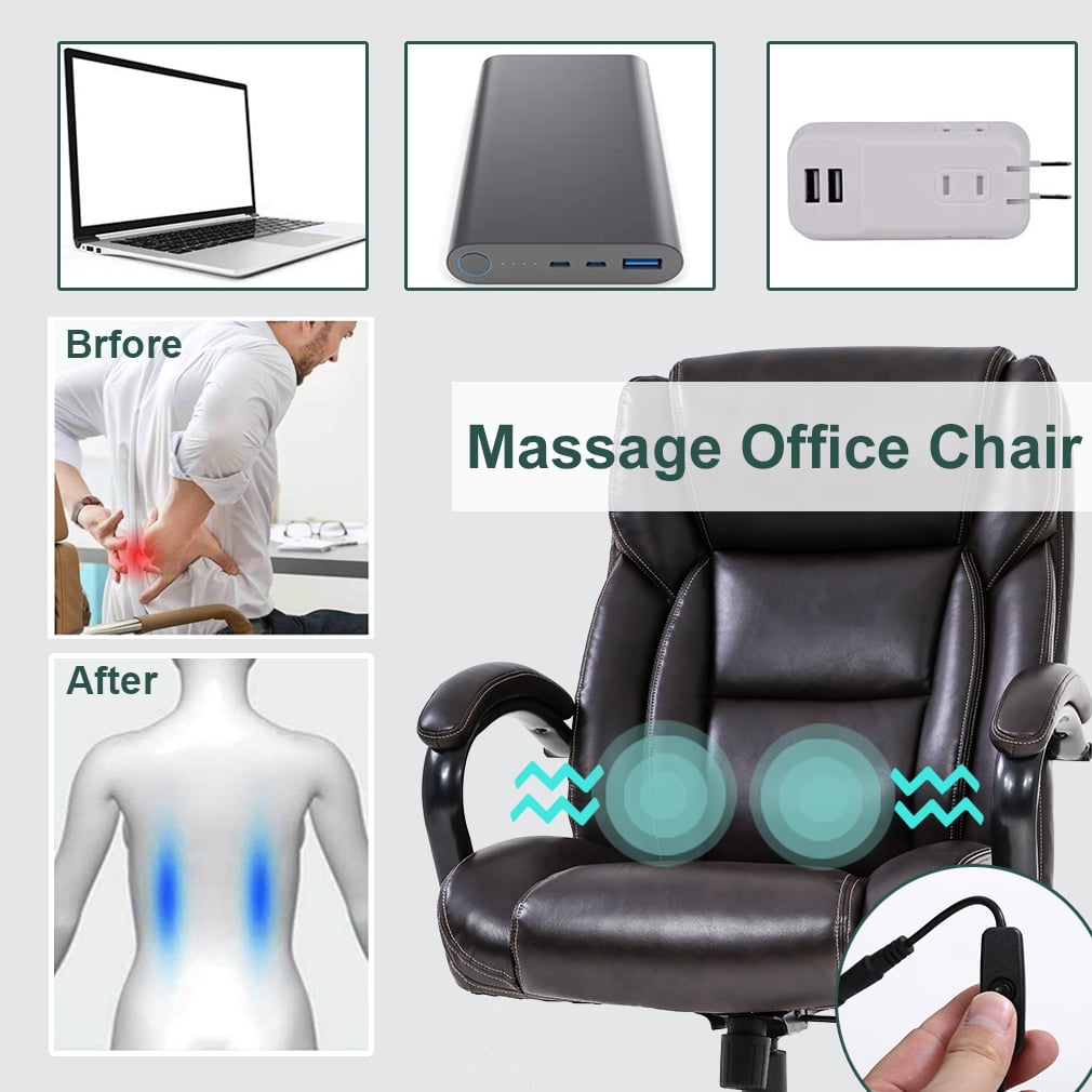 BestOffice Big and Tall Office Chair, Lumbar Support, Rolling Swivel for Men, Women(Brown)