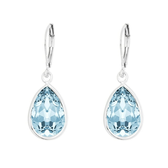 Arete para Mujer con Cristal Swarovski en Forma de Gota– Bañado en Rodio– Arete Elegante y Brillante, Aretes de Mujer de Moda– Joyería para Mujer de Moda– Regalo especial Ortiz Espinosa Temporada
