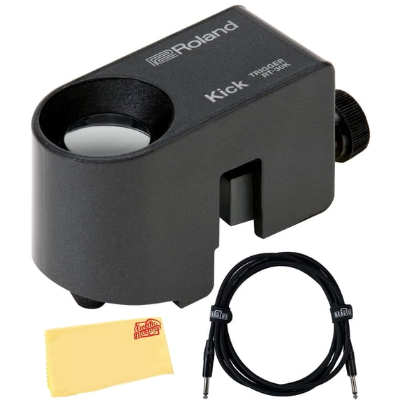 Roland RT-30K Acoustic Drum Trigger Bundle with 10ft Instrument Cable and Austin Bazaar Polishing Cloth