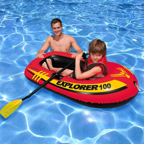 Intex Vinyl Explorer Inflatable Boat With Oars Pool Rafts Multicolor Walmart Com Walmart Com