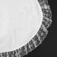 thumbnail image 3 of Delantal De Cocina Blanco De Algodón Para Mujer, Dobladillo De Encaje Medio Con, 3 of 7