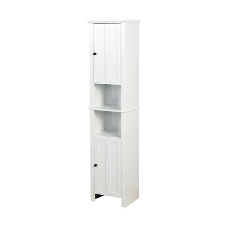 ACME Home White Floor Standing Tall Bathroom Storage Cabinet with 2 Shelves and Drawers Linen Tower Bath Cabinet  Cabinet with Shelf
