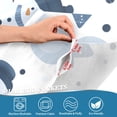 thumbnail image 3 of Yayeee Kitchen Curtains Tier Pair Light Filtering 27"x36" Rod Pocket Short Cafe Window Panel, Blue Cute Snowmen, 3 of 7