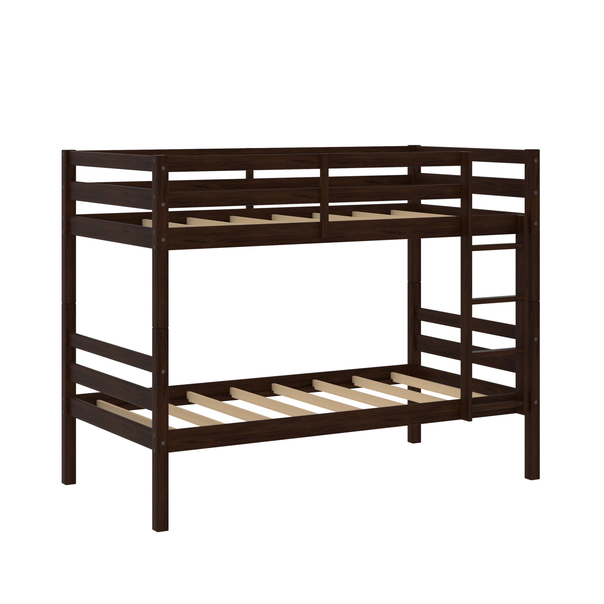 HH2Home Essentials Campbell Wood Twin over Twin Bunk Bed, Espresso