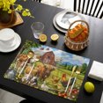 thumbnail image 4 of Farmhouse Red Barn Placemats Set of 4, Pig Farm Washable Wipeable Table Mats for Dining Tables, Indoor Outdoor Kitchen Place Mats for Holiday Party Table Decor, 4 of 9