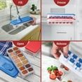 thumbnail image 3 of Silicone Ice Cube Trays for Freezer – Freeze Pop Holders Set of 2 – Easy Release Ice Cube Tray with Lid – Spill Proof Non-BPA Ice Cube Mold – No Odor, Dishwasher Safe and Durable, 3 of 6