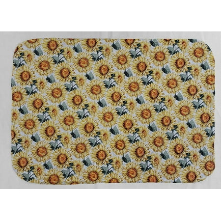 

Harvest Sunflowers Dish Drying Mat by Penny s Needful Things (White)