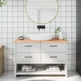 thumbnail image 1 of vidaXL Bathroom Countertop Light Brown 120x30x(2-4)cm Treated Solid Wood, 1 of 7