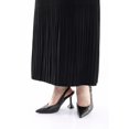 thumbnail image 6 of Women's Black Thin Pleated Maxi Skirt with Floral Belt, 6 of 7