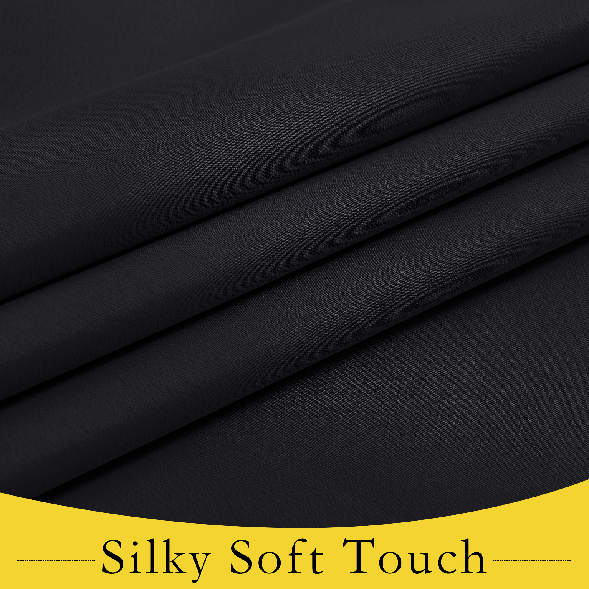 NICETOWN Blackout French Door Curtains, Black, 8x36 Inches photo 7