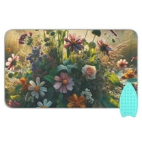 Boho Wildflowers Herbs Floral Ironing Board Covers Heat Resistant Ironing Pad Mat Portable for Travel Washer Dryer Table