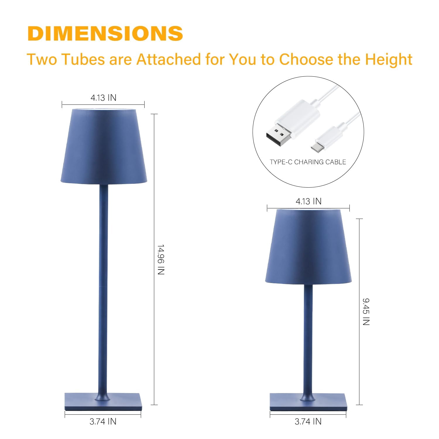 2 Pack Cordless Table Lamps  3 Colors Stepless Dimming 5000mah Rechargeable Led Desk Lamp For Bedroom/couple Dinner/desk/cafe/dining Room/terrace