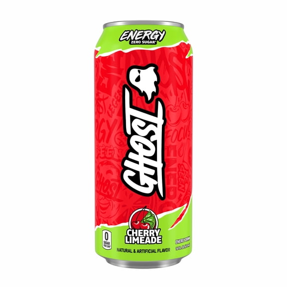 GHOST® ENERGY Zero Sugars Energy Drink, Cherry Limeade, 200mg Natural Caffeine, 16 fl oz Can