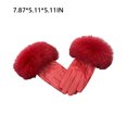 thumbnail image 4 of Jumpingount 1 par de guantes de invierno, guantes de calentamiento elásticos portátiles a prueba de viento, decoración de plumas, accesorio de moda guantes y mitones Tipo 13 Jumpingount AP013119-13, 4 of 6