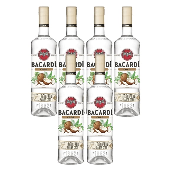 PACK DE 6 RON BACARDI COCO 700 ML