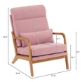 thumbnail image 3 of Hassch Accent Armchair with Back Cushion, Modern Arm Chair for Living Room, Pink, 3 of 10